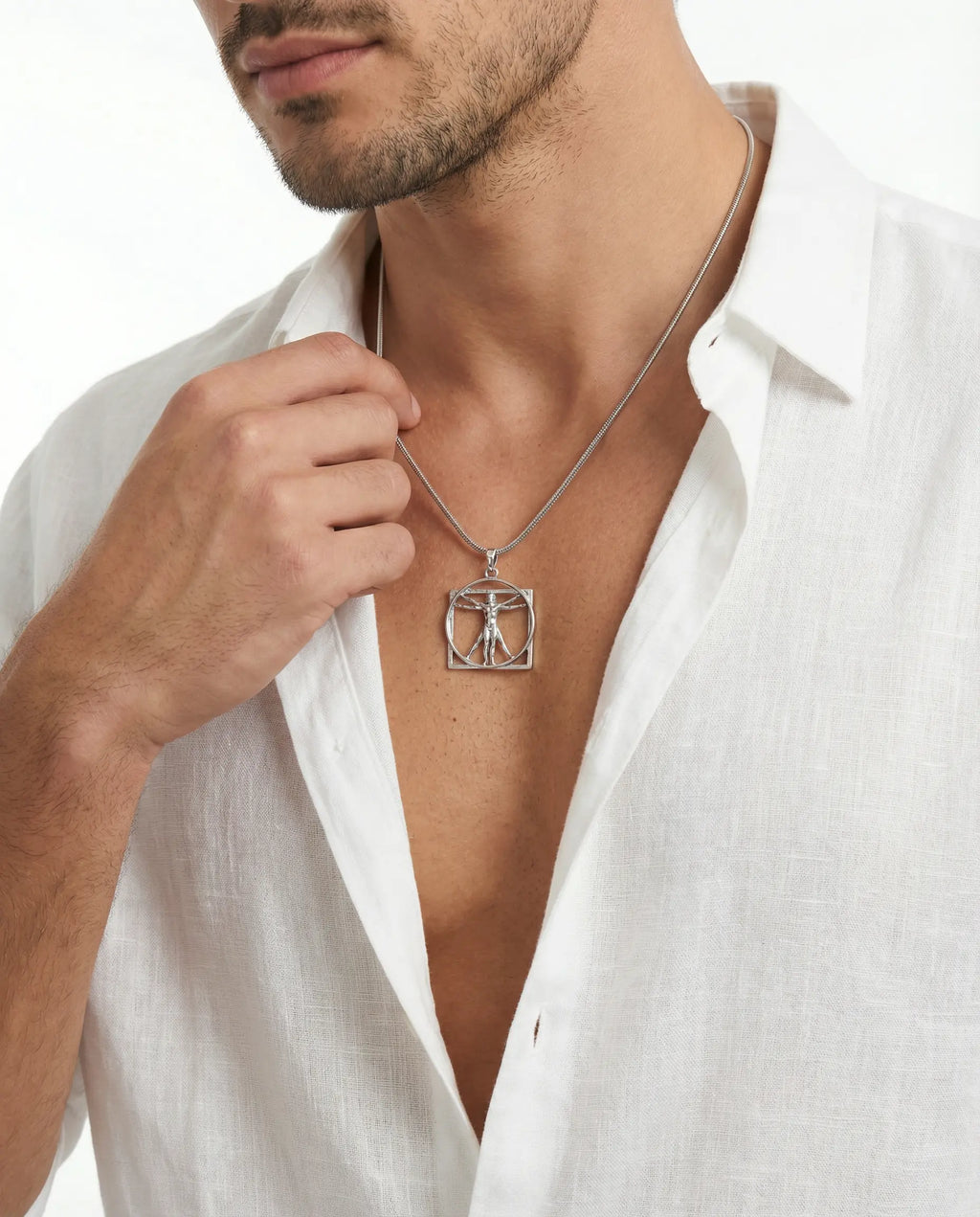 Men's Vitruvian Man Pendant Necklace - Salitaire jewellery