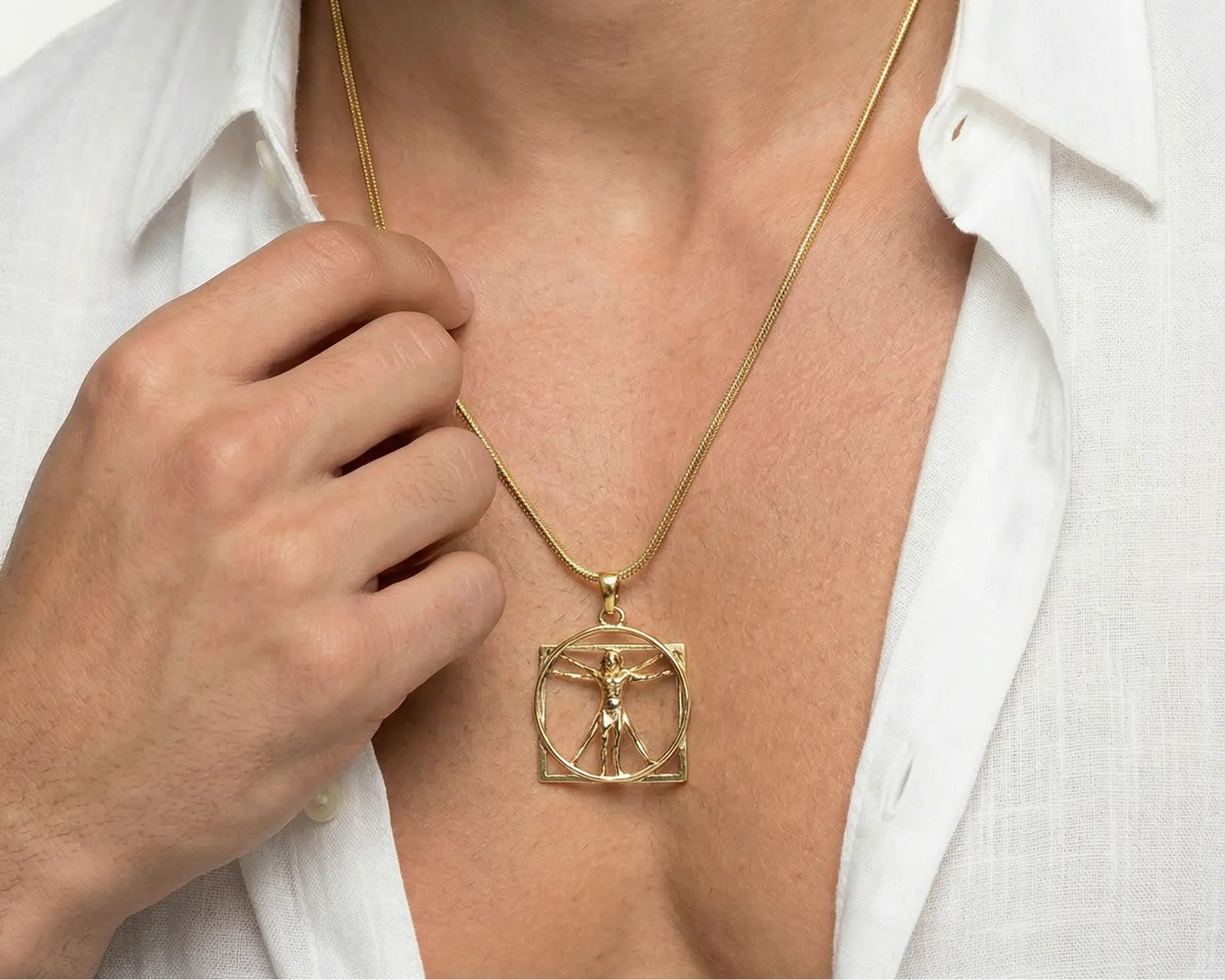 Vitruvian Man Pendant Necklace