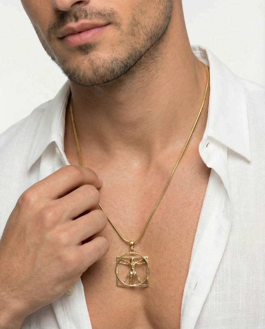 Men's Vitruvian Man Pendant Necklace - Salitaire jewellery
