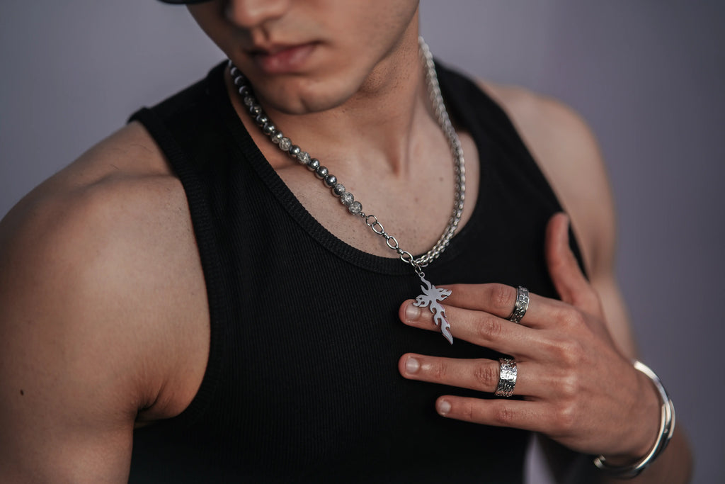 Men's Gothic Flame Pendant Necklace - Salitaire jewellery