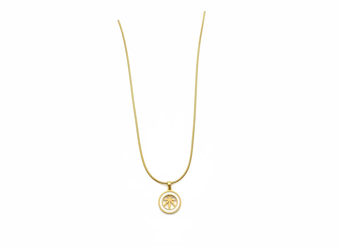 Golden Cannabis Leaf Pendant