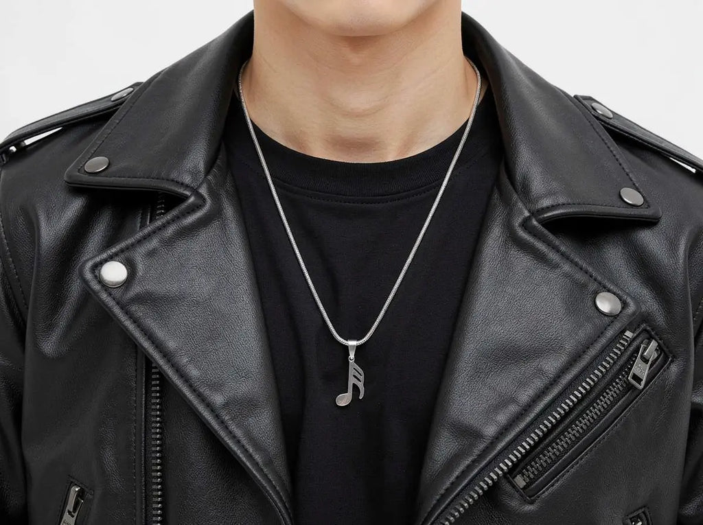 Men's Music Note Pendant Necklace - Salitaire jewellery