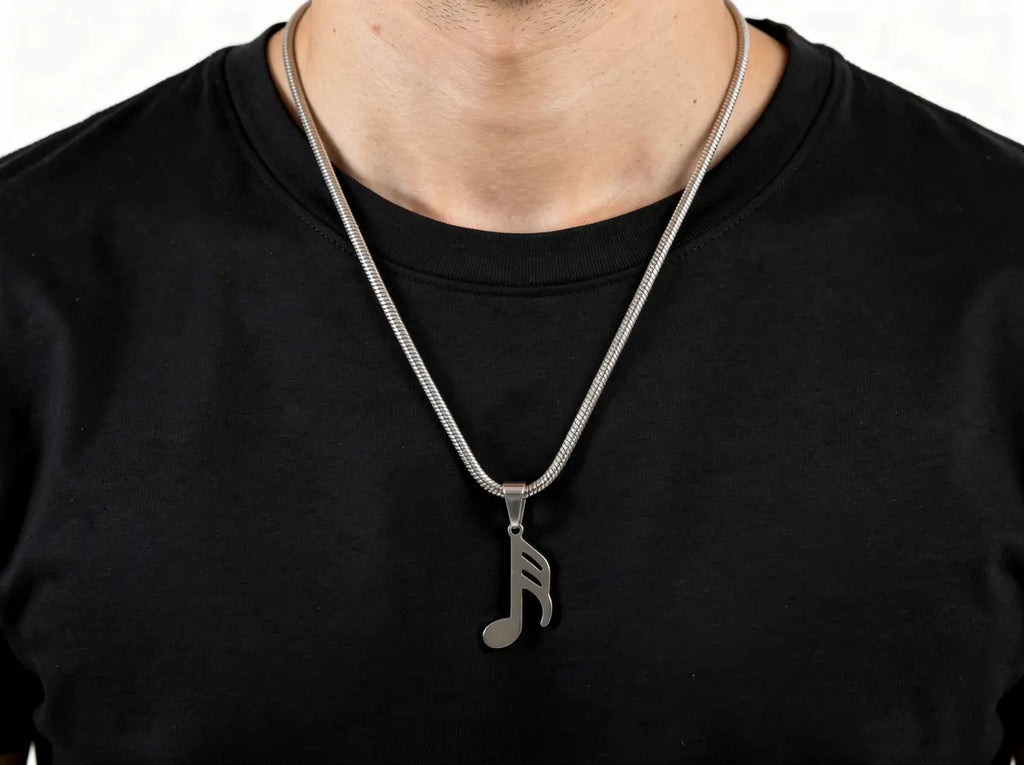 Men's Music Note Pendant Necklace - Salitaire jewellery