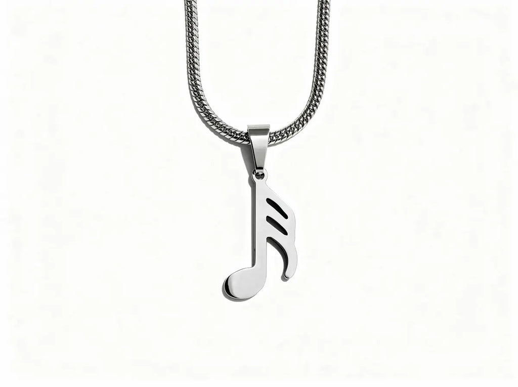 Men's Music Note Pendant Necklace - Salitaire jewellery