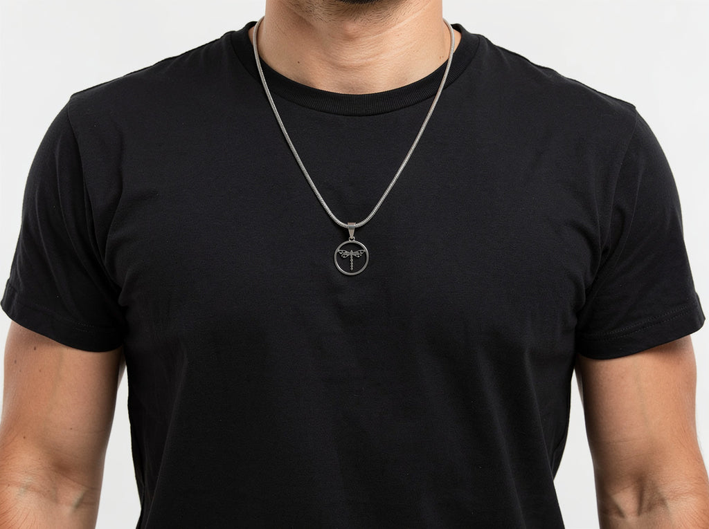Men's Dragonfly Pendant Necklace - Salitaire jewellery