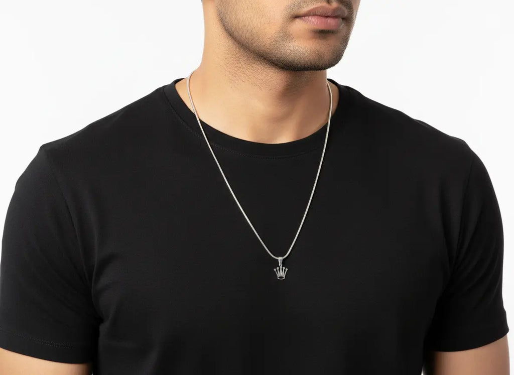 Men's King Crown Pendant Necklace - Salitaire jewellery