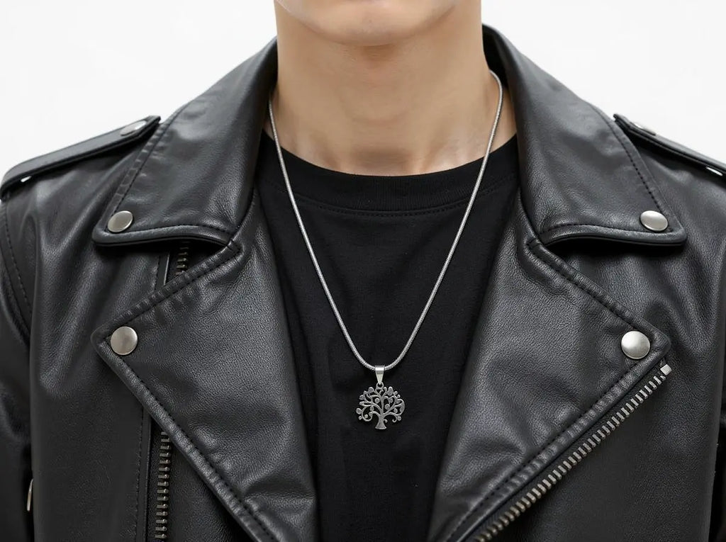 Men's Silver Tree of Life Pendant Chain - Salitaire jewellery