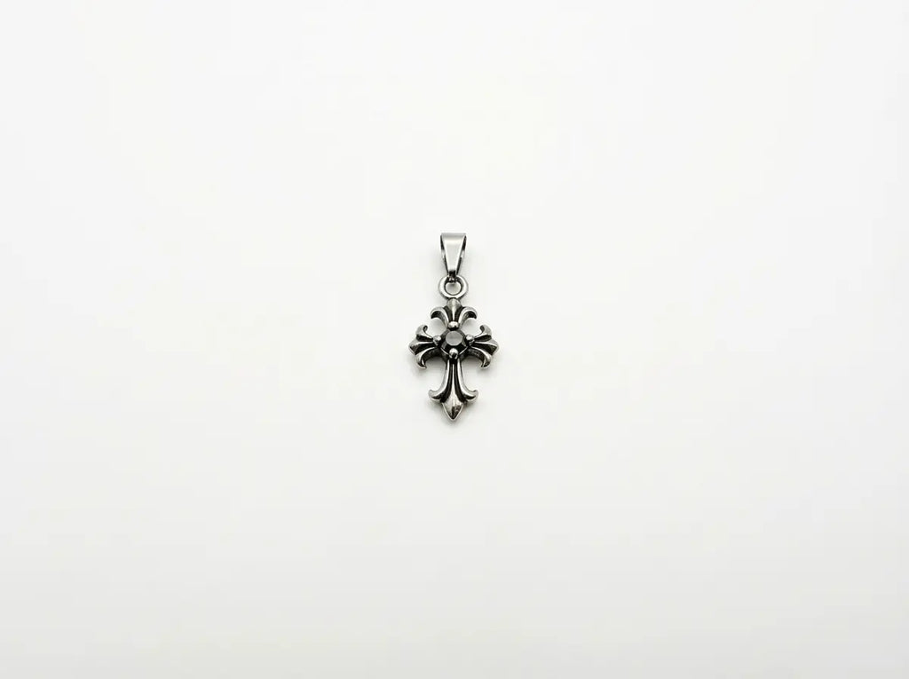 Men's Black Stone Spiked Cross Pendant - Salitaire jewellery