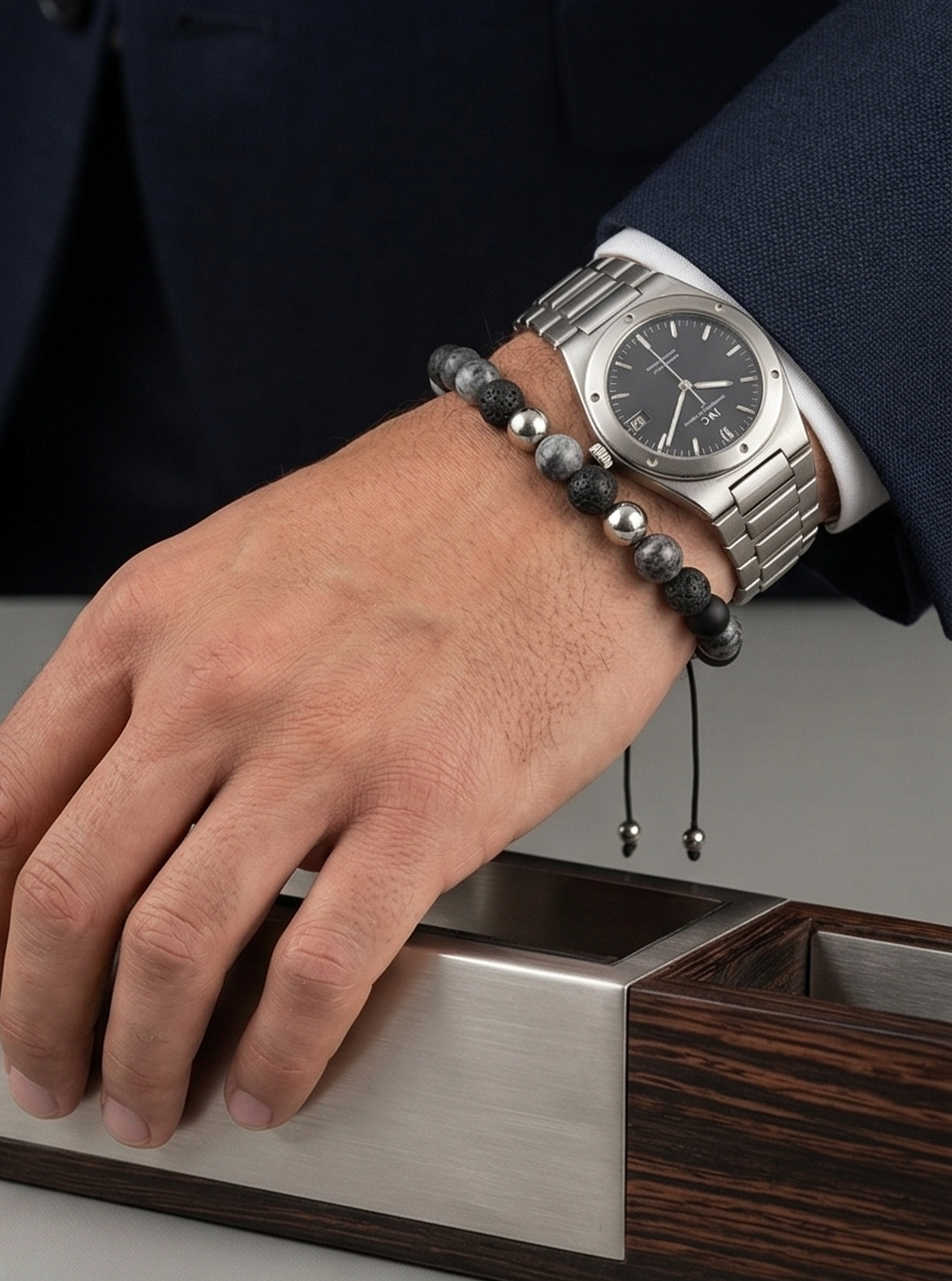 Men's Obsidian Storm Bracelet - Salitaire jewellery