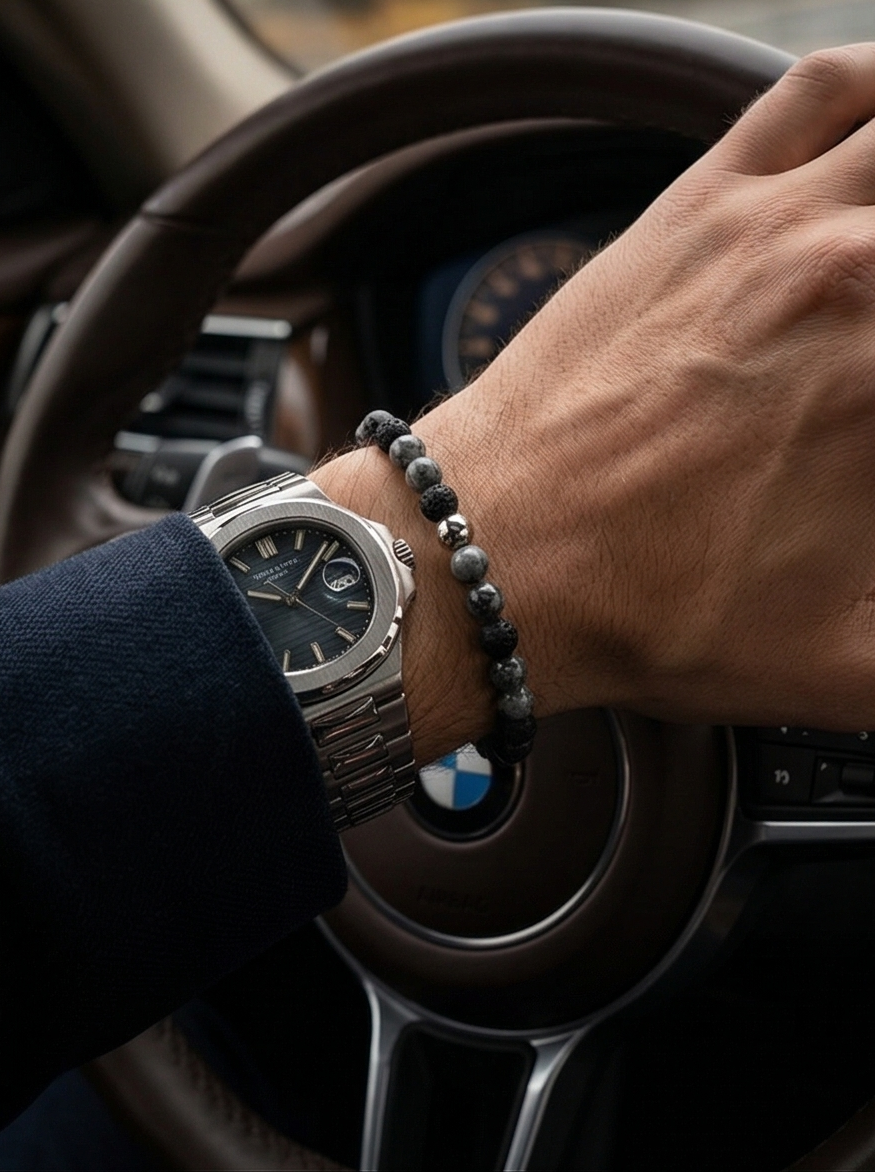 Men's Obsidian Storm Bracelet - Salitaire jewellery