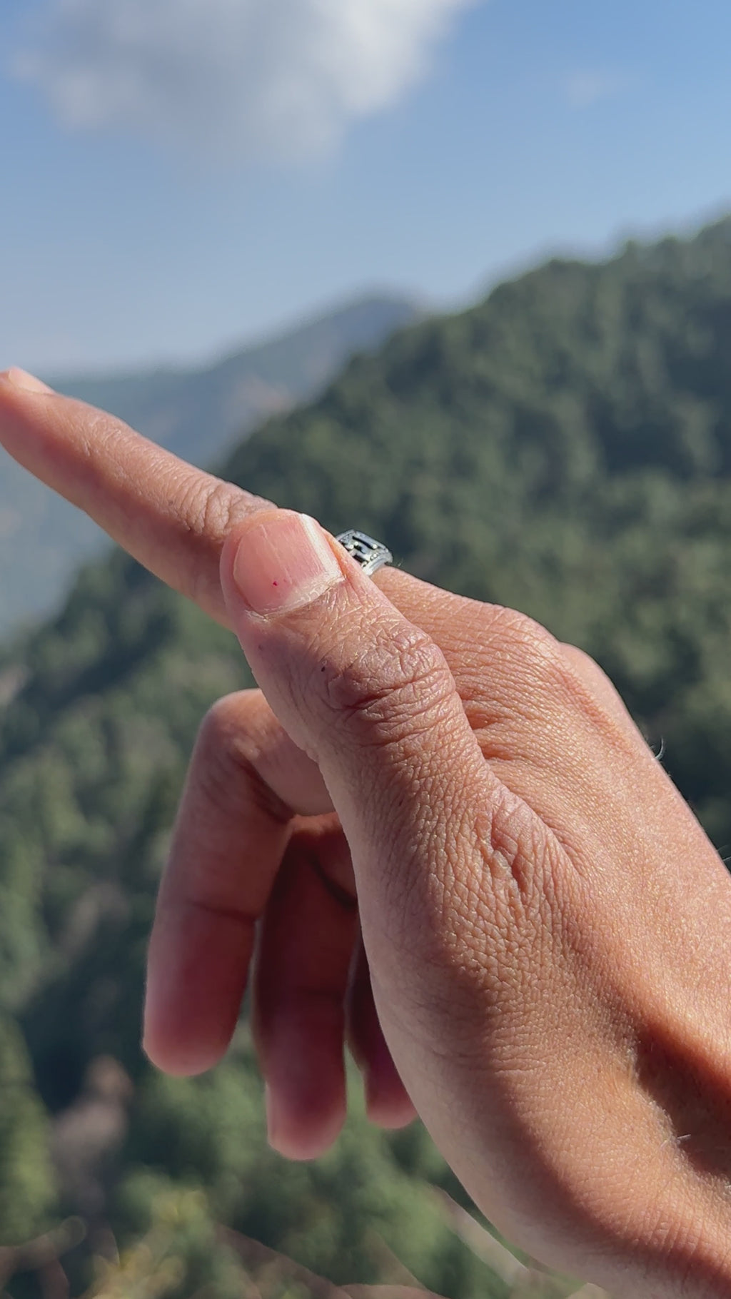 Men's Silver Mantra Stone Ring - Salitaire jewellery