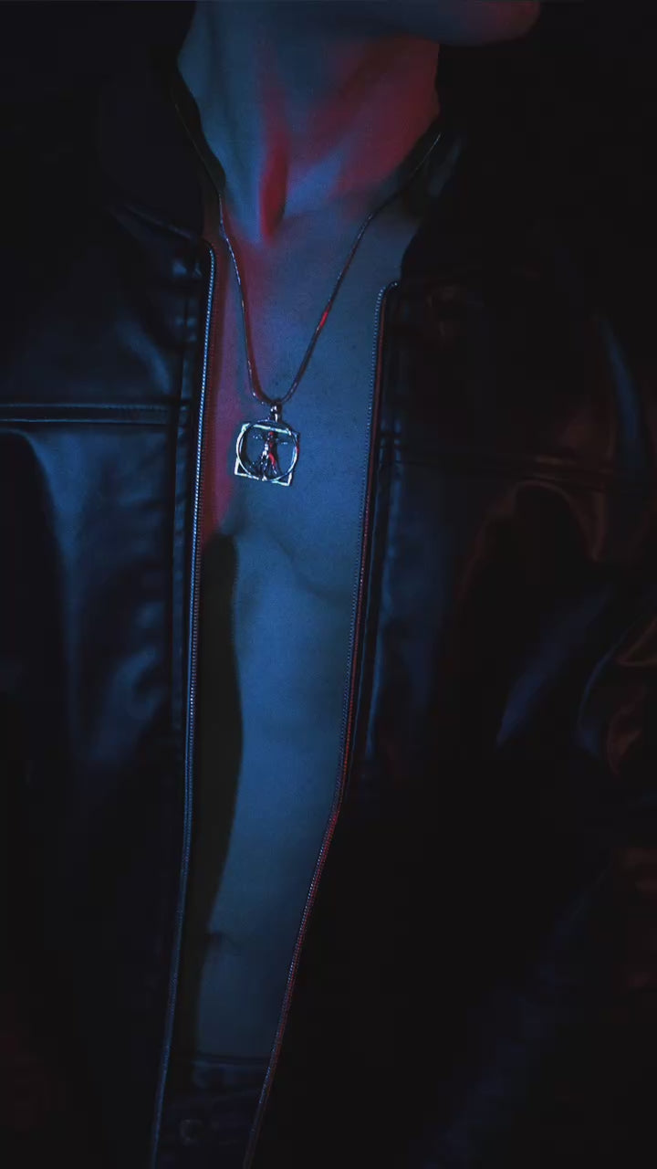 Vitruvian Man Pendant Necklace