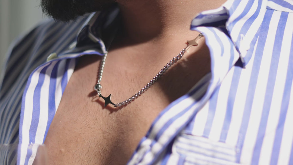 Men's Star Flake Layered Necklace - Salitaire jewellery