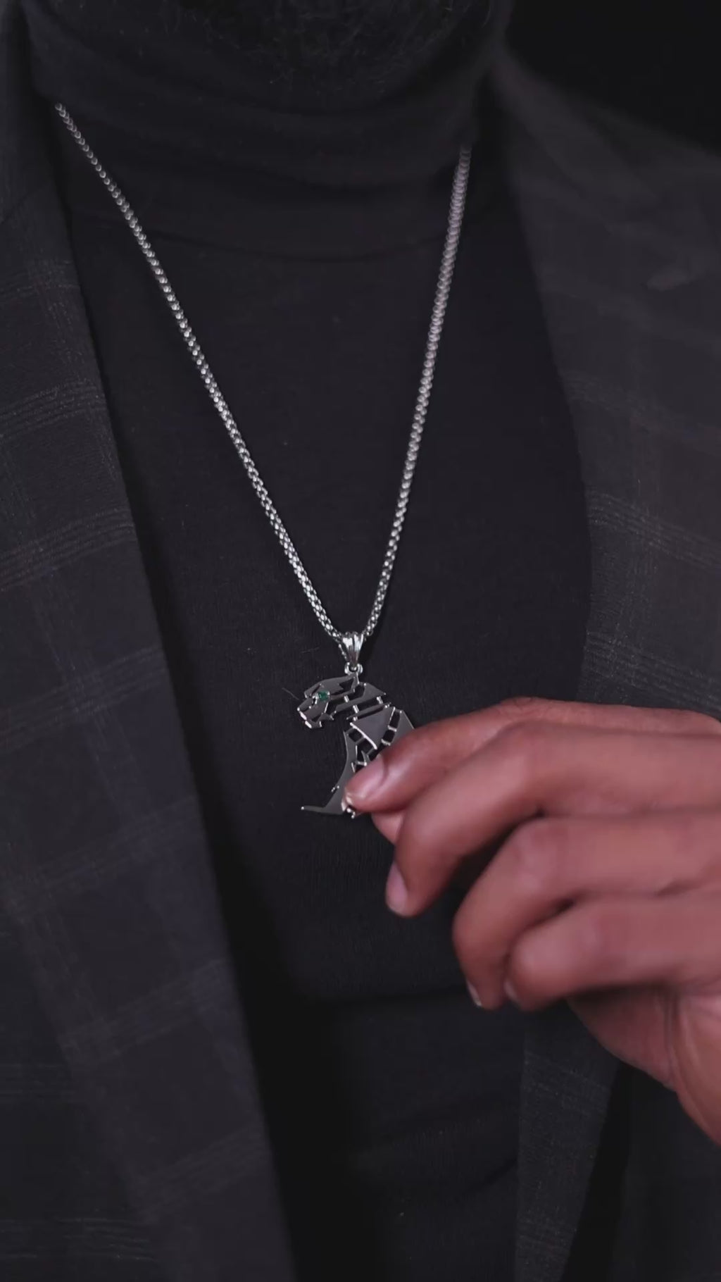The Panther — Geometric Pendant Necklace