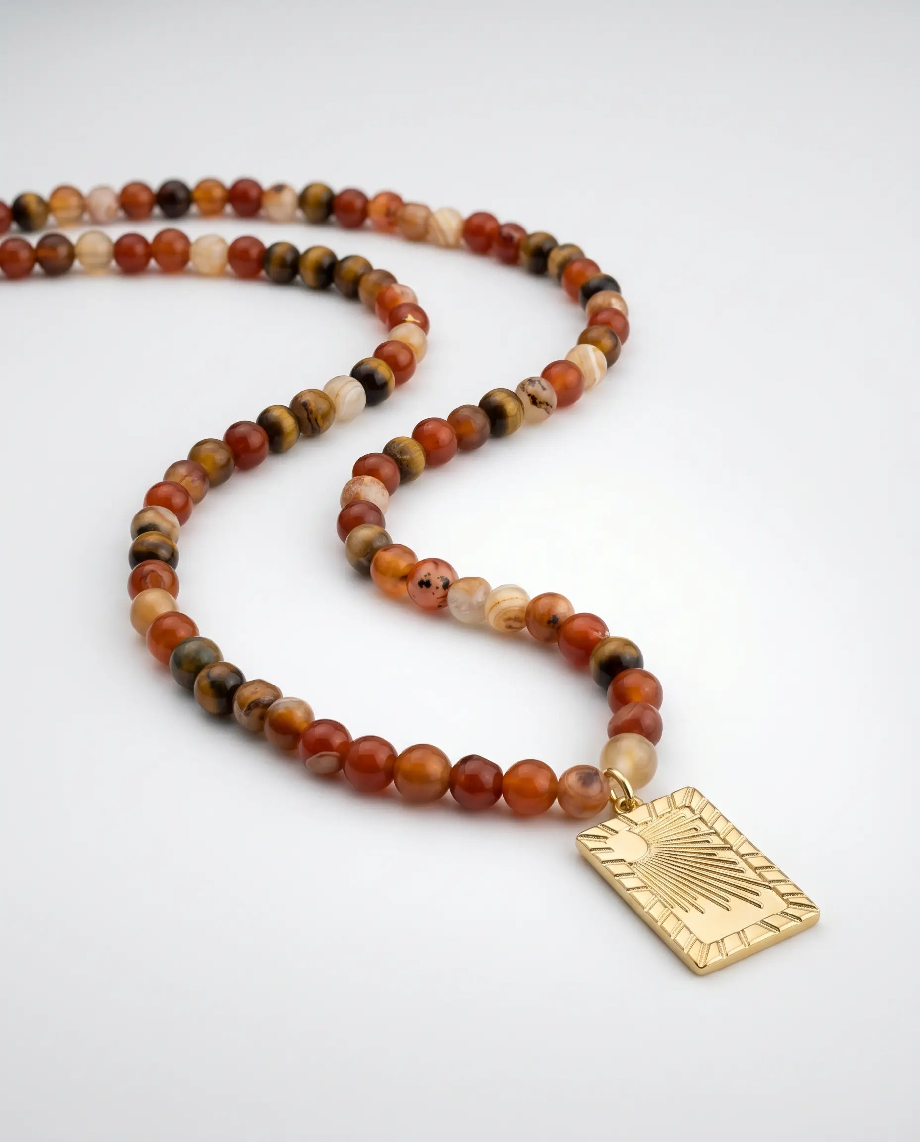 Carnelian Agate Rising Sun Necklace