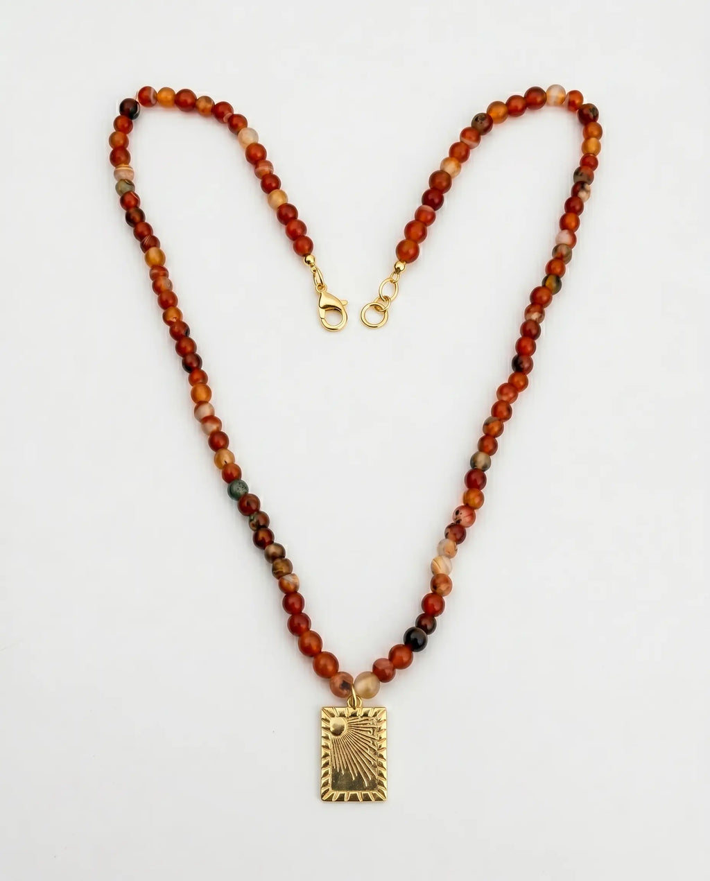 Carnelian Agate Rising Sun Necklace