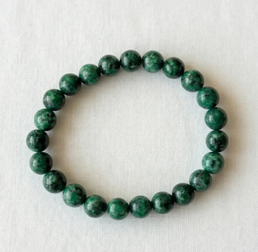 Emerald Aura Beaded Bracelet