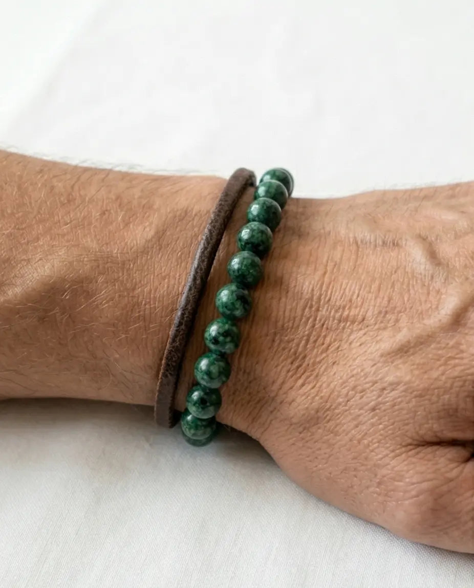 Emerald Aura Beaded Bracelet