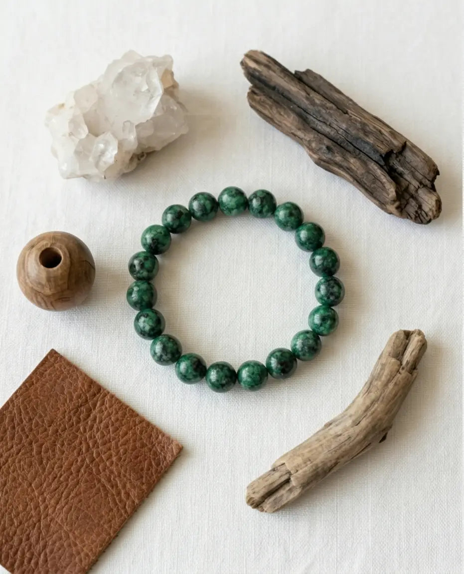Emerald Aura Beaded Bracelet