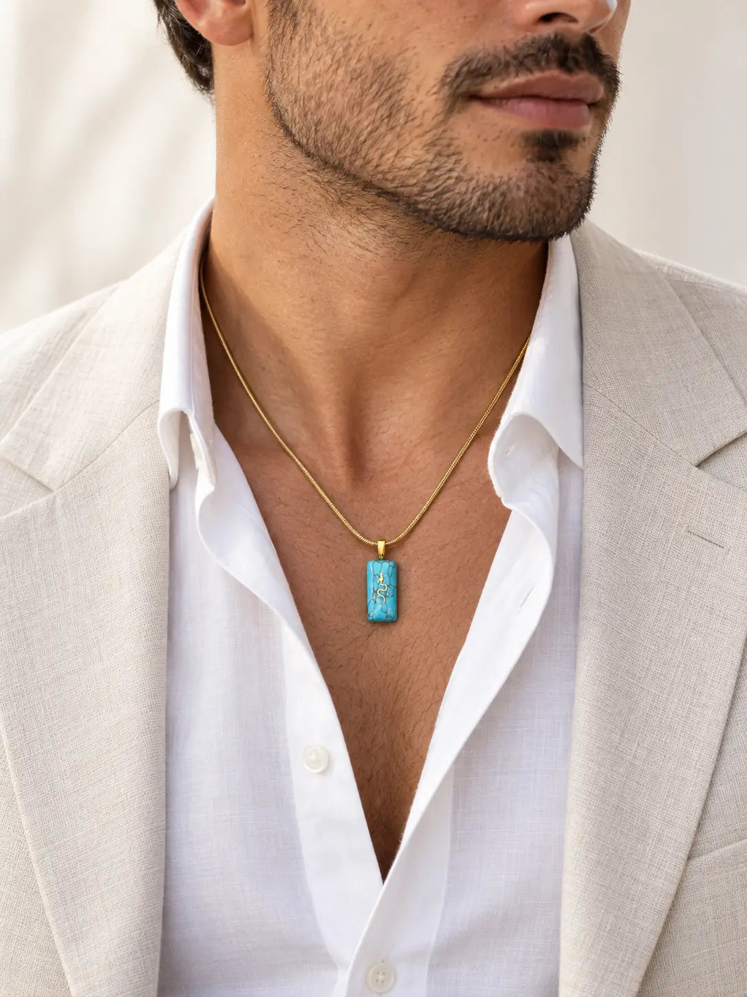 Nāga — Blue Howlite Pendant Necklace