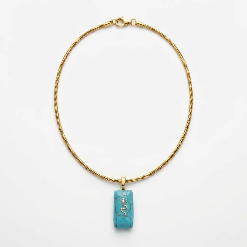 Nāga — Blue Howlite Pendant Necklace