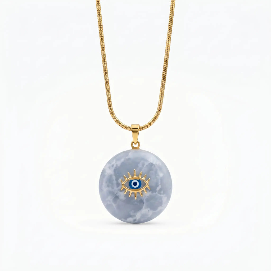 Nazar — Lilac Howlite Evil Eye Pendant Necklace
