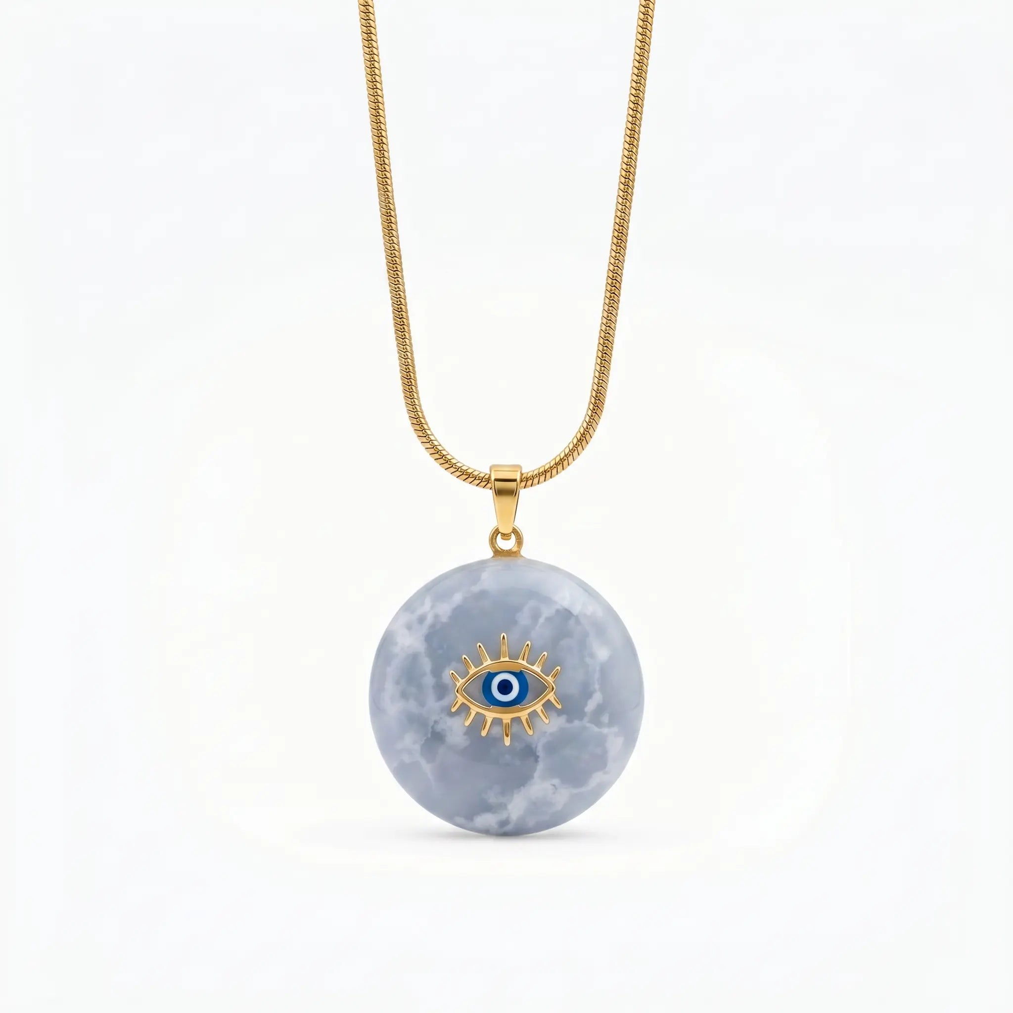 Nazar — Lilac Howlite Evil Eye Pendant Necklace