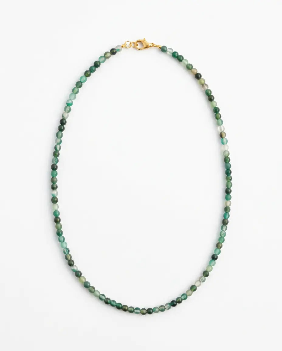 Sol Stack — Green Agate & Gold Snake Chain Set