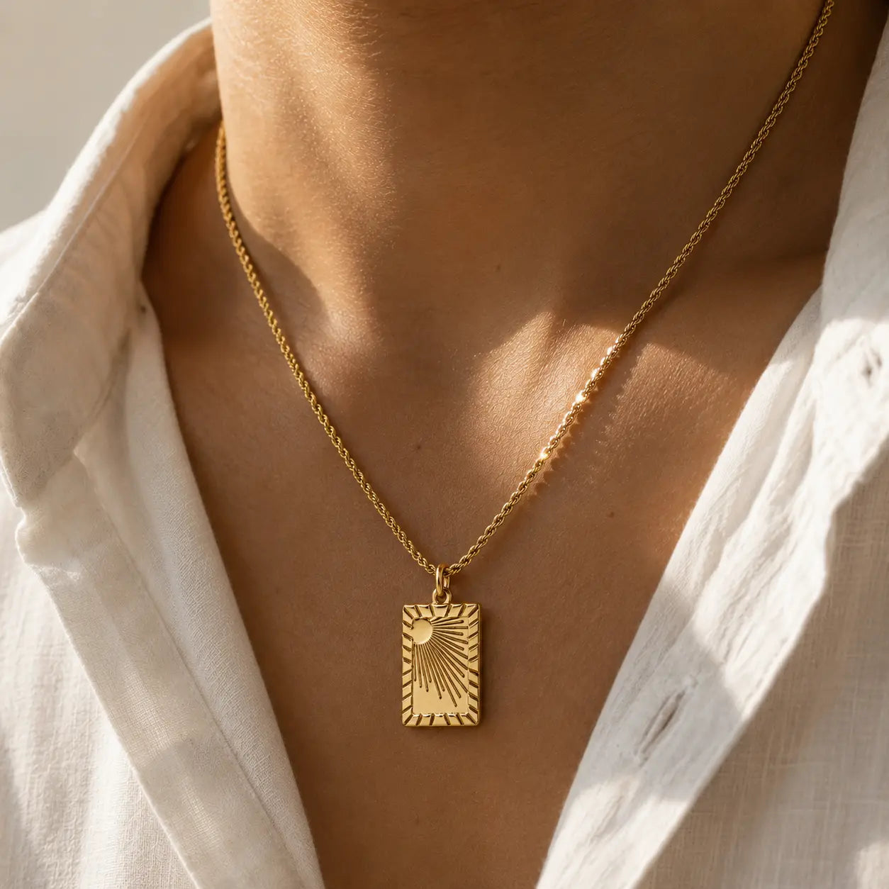 Sun Rays Pendant Necklace