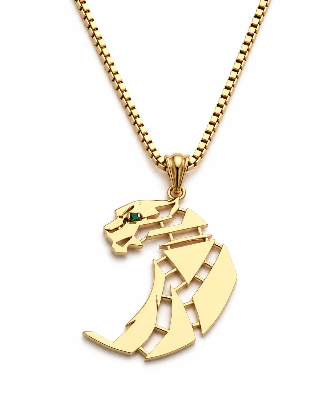 The Panther — Geometric Pendant Necklace