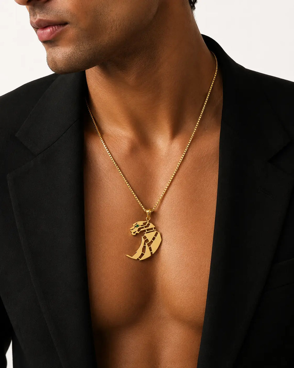 The Panther — Geometric Pendant Necklace