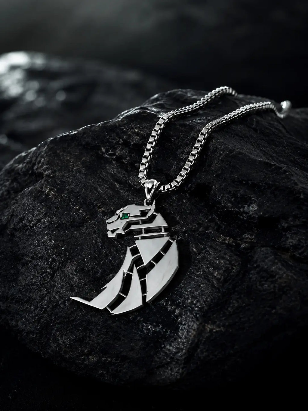 The Panther — Geometric Pendant Necklace