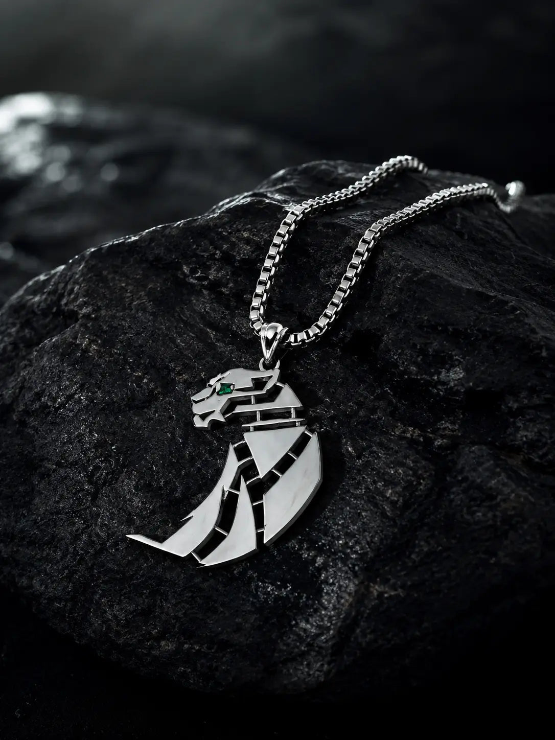 The Panther — Geometric Pendant Necklace