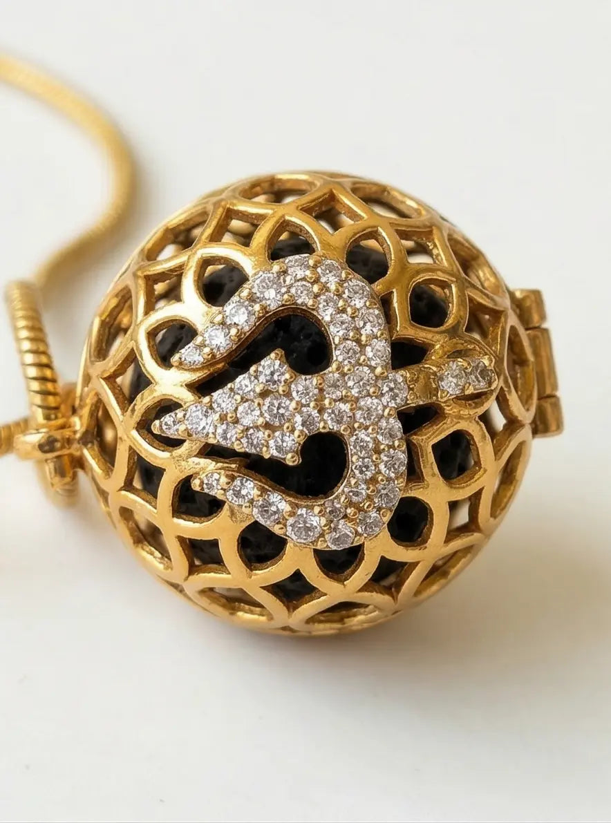 Men's Trishul Rudraksha Amulet Pendant - Salitaire jewellery