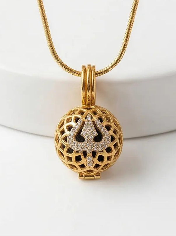 Men's Trishul Rudraksha Amulet Pendant - Salitaire jewellery