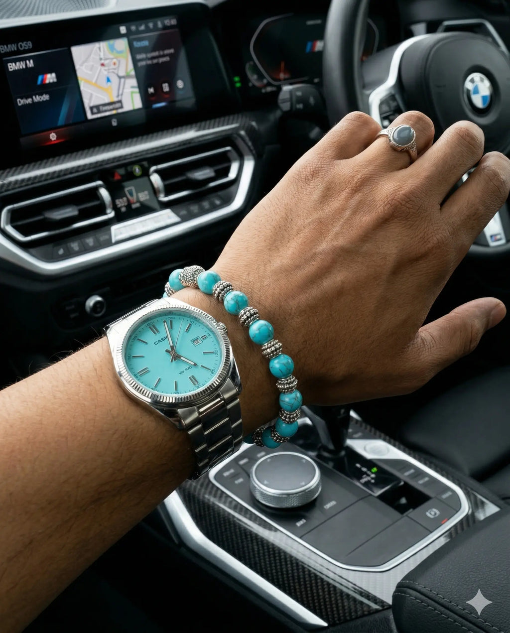 Men's Turquoise Buddha Bracelet - Salitaire jewellery